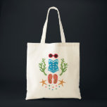 Summer Paradise Tote Bag<br><div class="desc">Summer Paradise pattern inspired by beach things, because summer is identical with beach. The sunglass and swimsuit illustration is inspired by 50’s pin up girl style. The illustration pattern is done with watercolor.</div>