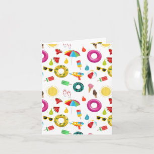 Summer Party Beach Pool Fun Pattern Card