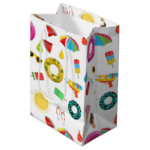 Summer Party Beach Pool Fun Pattern Medium Gift Bag