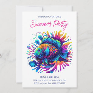Summer Party- Colourful Fish Invitation