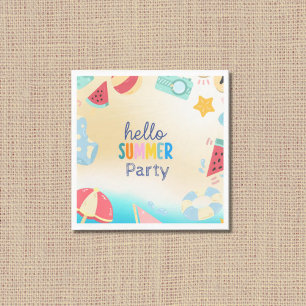 Summer Party Festival Birthday Colourful Beach Napkin
