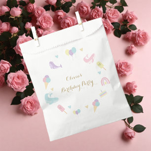 Summer Party Ice Cream Calligraphy Birthday Party Favour Bag