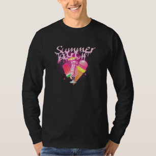Summer Party Ice Cream Drink Pink Ice Lolly Pop Po T-Shirt