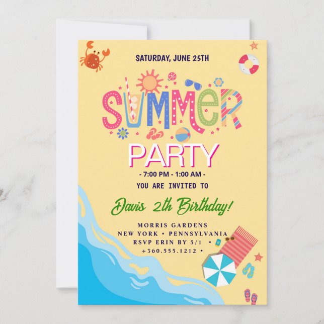 Summer Party Invitation (Front)