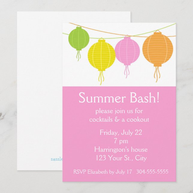 Summer Party Invitation (Front/Back)