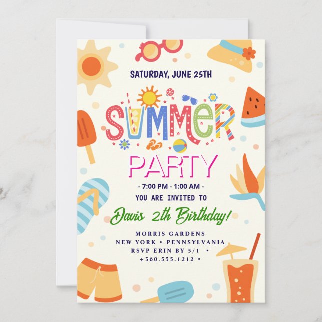 Summer Party Invitation (Front)