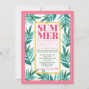Summer Party Palms Invitation