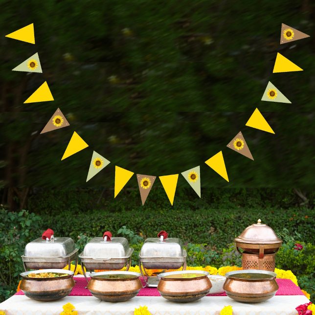 Summer Party sunflower triangle Bunting Flags (Creator Uploaded)