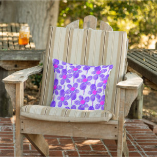 Summer Pastel Chalk Floral Outdoor Pillow