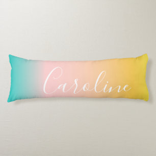 Summer Pastel Gradient   Personalized Script Name  Body Pillow