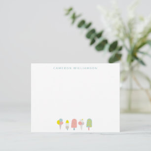Summer Pastel Ice Cream Personalized Stationery Card