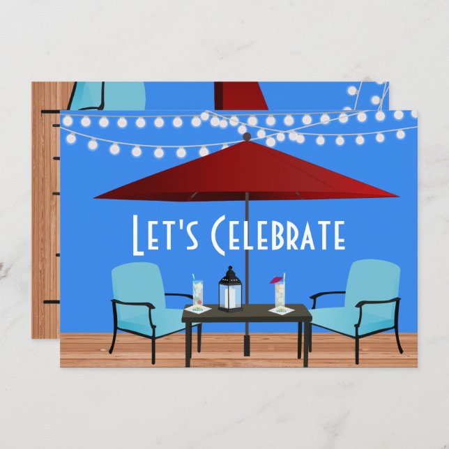 Summer Patio Party Invitation (Front/Back)