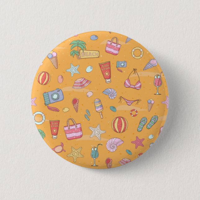 Summer pattern 2 inch round button (Front)