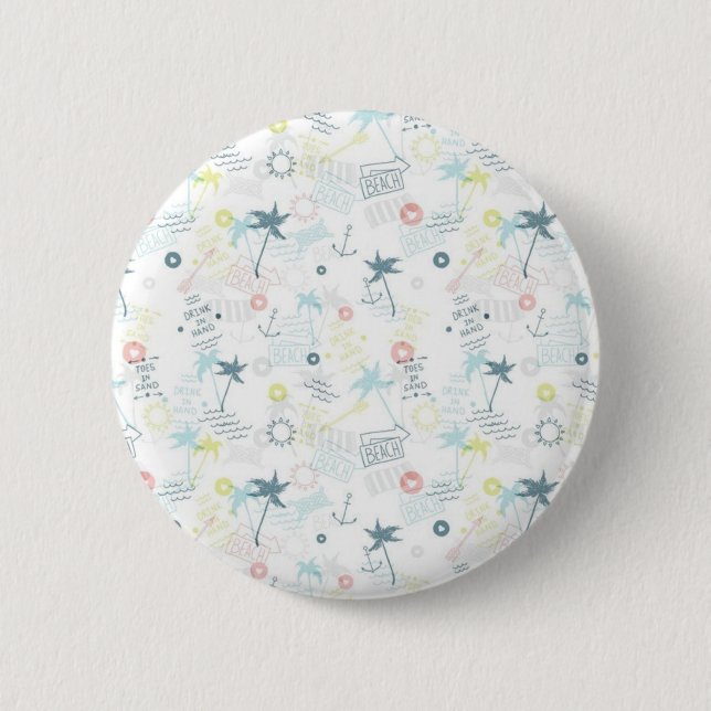 Summer pattern 2 inch round button (Front)