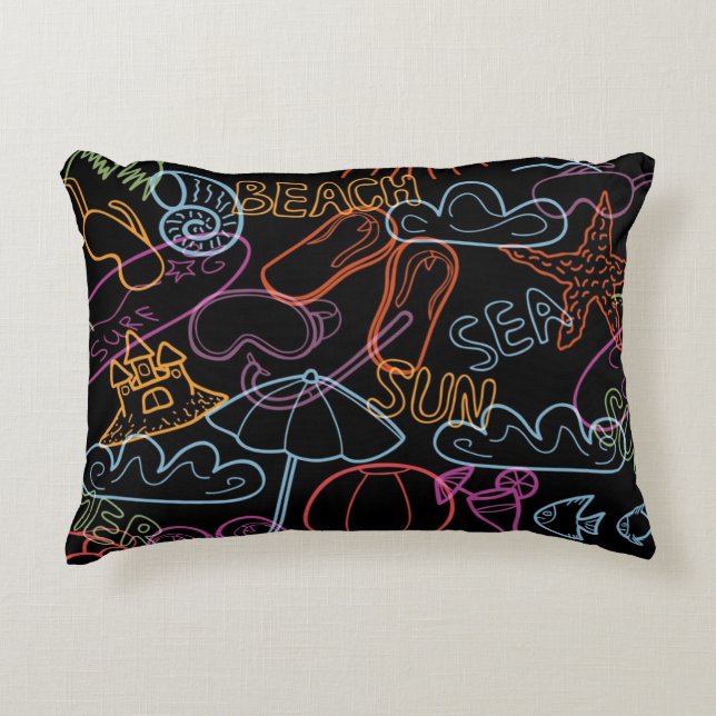Summer pattern accent pillow (Front)