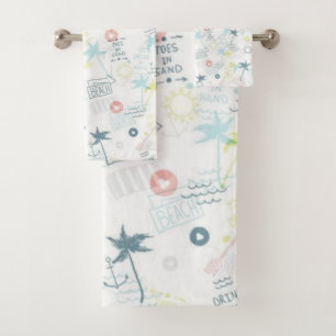 Summer pattern bath towel set