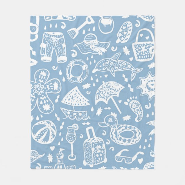 Summer pattern fleece blanket (Front)