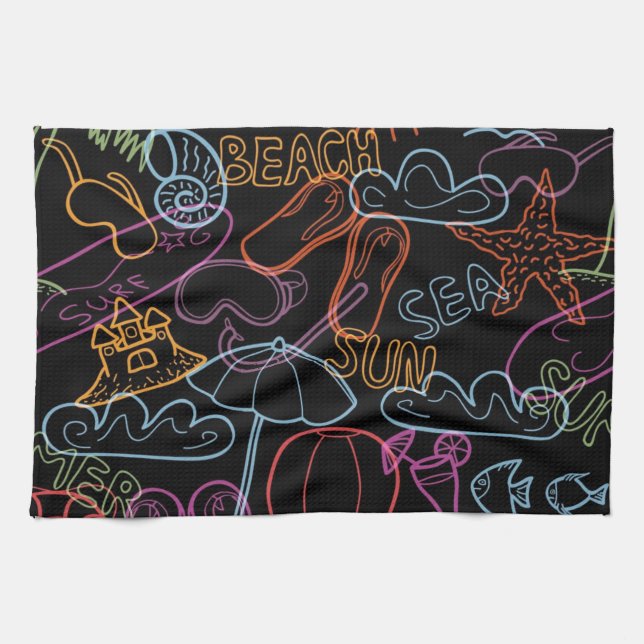 Summer pattern kitchen towel (Horizontal)