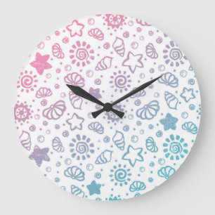 Summer pattern large clock