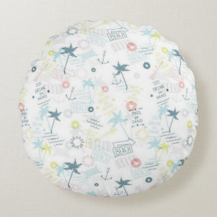 Summer pattern round pillow