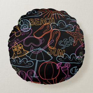 Summer pattern round pillow