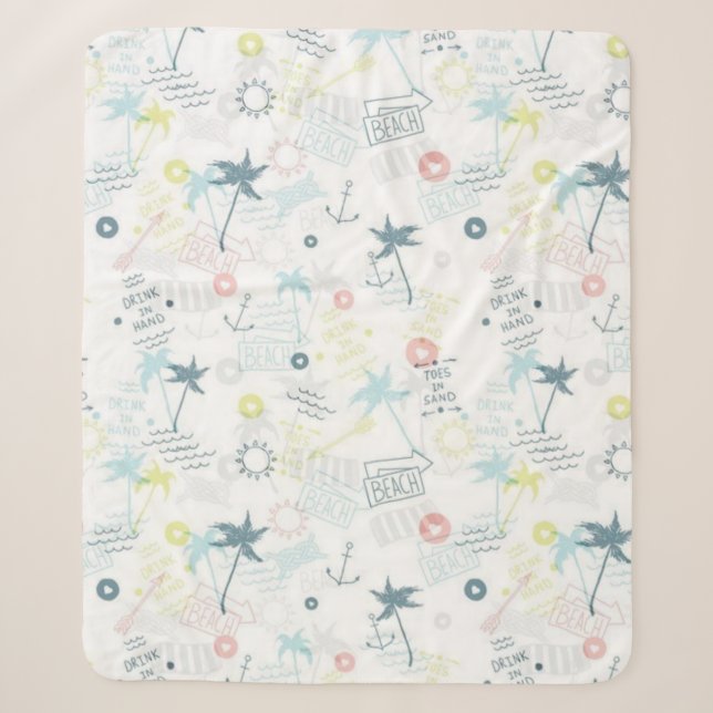Summer pattern sherpa blanket (Front)