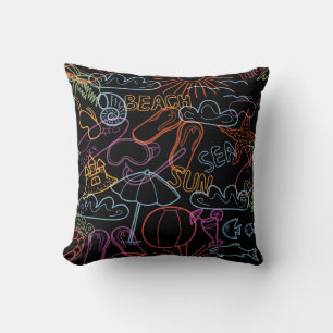 Summer pattern throw pillow