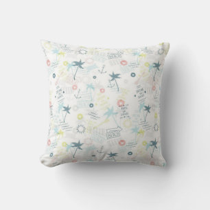 Summer pattern throw pillow
