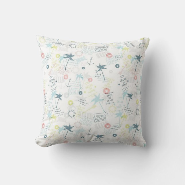 Summer pattern throw pillow (Front)