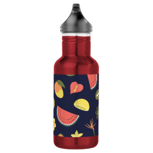 Summer pattern watercolor cute fresh fruits red 532 ml water bottle