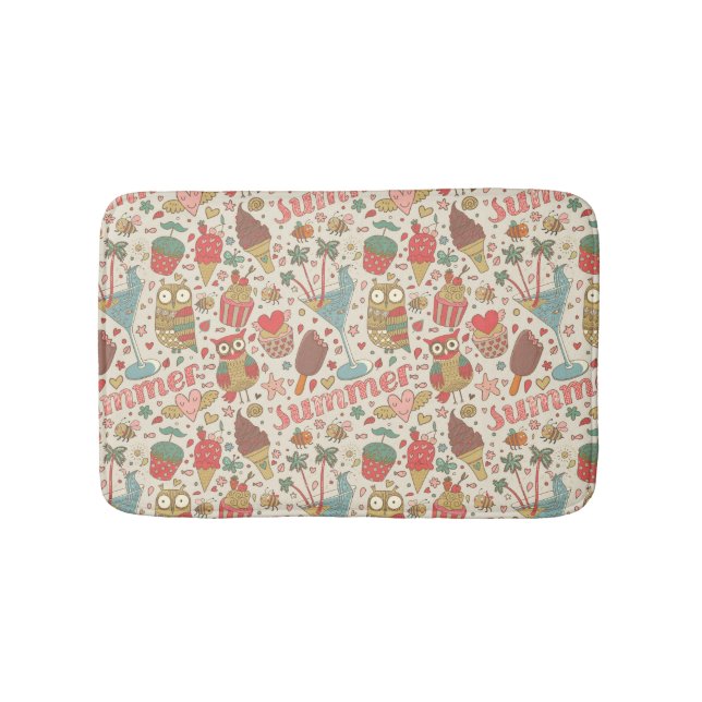 Summer Pattern With Ice Cream Bath Mat (Front)
