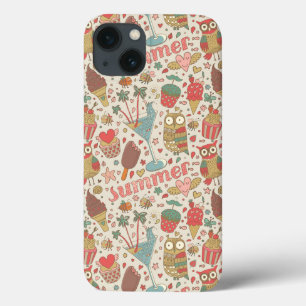 Summer Pattern With Ice Cream iPhone 13 Case