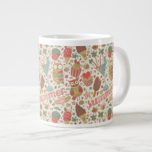 Summer Pattern With Ice Cream Large Coffee Mug