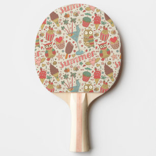 Summer Pattern With Ice Cream Ping Pong Paddle