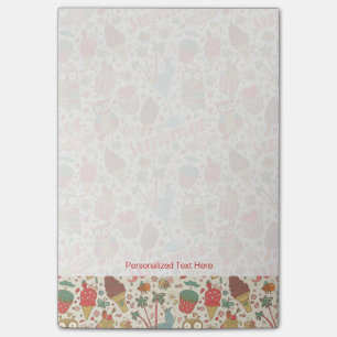 Summer Pattern With Ice Cream Post-it Notes