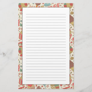 Summer Pattern With Ice Cream Stationery