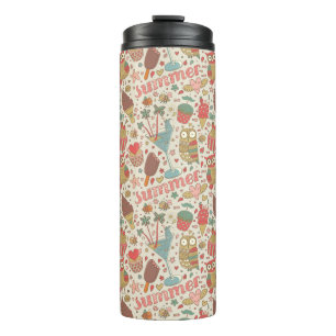 Summer Pattern With Ice Cream Thermal Tumbler