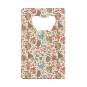 Summer Pattern With Ice Cream Wallet Bottle Opener