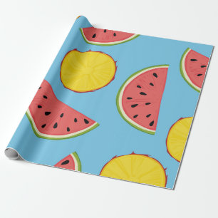 Summer pattern with pineapple and watermelonart,ba wrapping paper