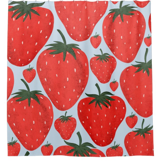Summer pattern with strawberries isolated on light (Front)