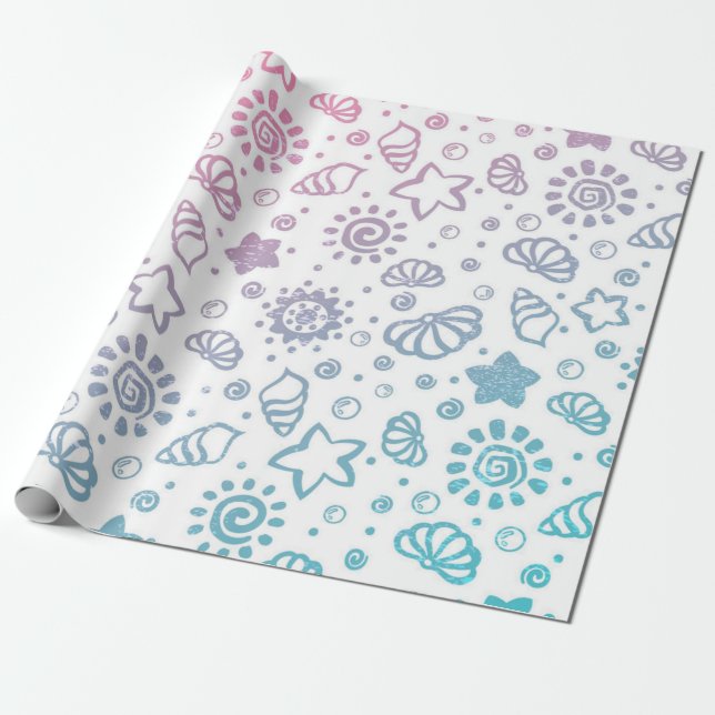 Summer pattern wrapping paper (Unrolled)
