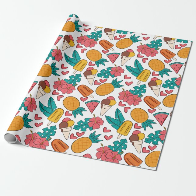 Summer Pattern Wrapping Paper (Unrolled)