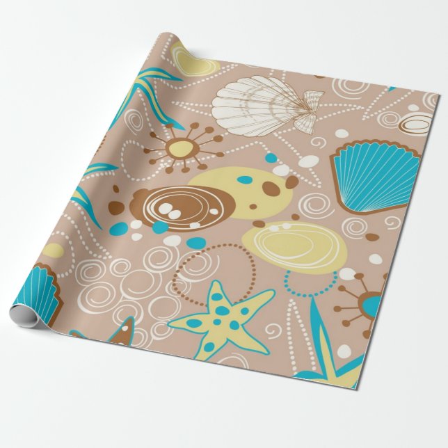 Summer pattern wrapping paper (Unrolled)