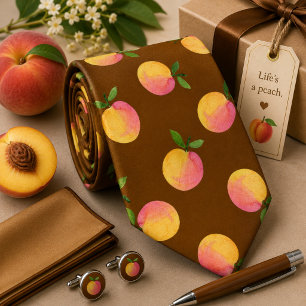 Summer Peach Pattern Tie