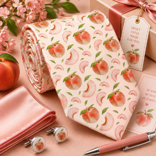 Summer Peach Pattern Tie