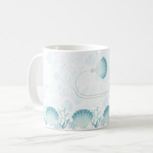 Summer Pearl Watercolor Ocean Design Coffee Mug