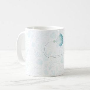 Summer Pearl Watercolor Ocean Design Coffee Mug