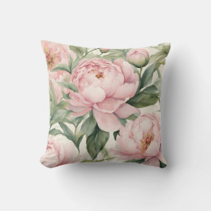 Summer Peonies Throw Pillow