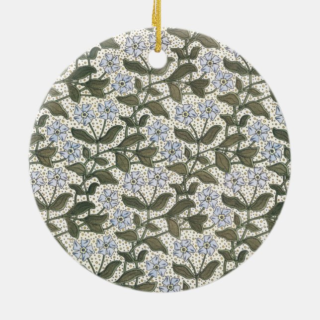 Summer Periwinkle Flower Pretty Elegant Floral Ceramic Ornament (Back)
