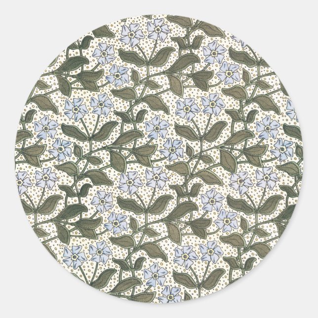 Summer Periwinkle Flower Pretty Elegant Floral Classic Round Sticker (Front)